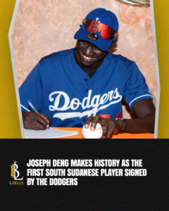 Joseph Deng Makes History as the First South Sudanese Player Signed by the Dodgers