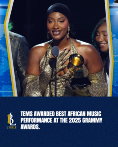 Tems Takes Home Best African Music Performance Award at the 2025 Grammys